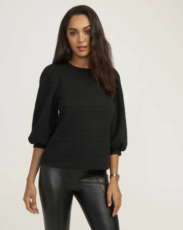Puff Sleeve Novelty Quilt Pullover- Sale sold by Anne Klein