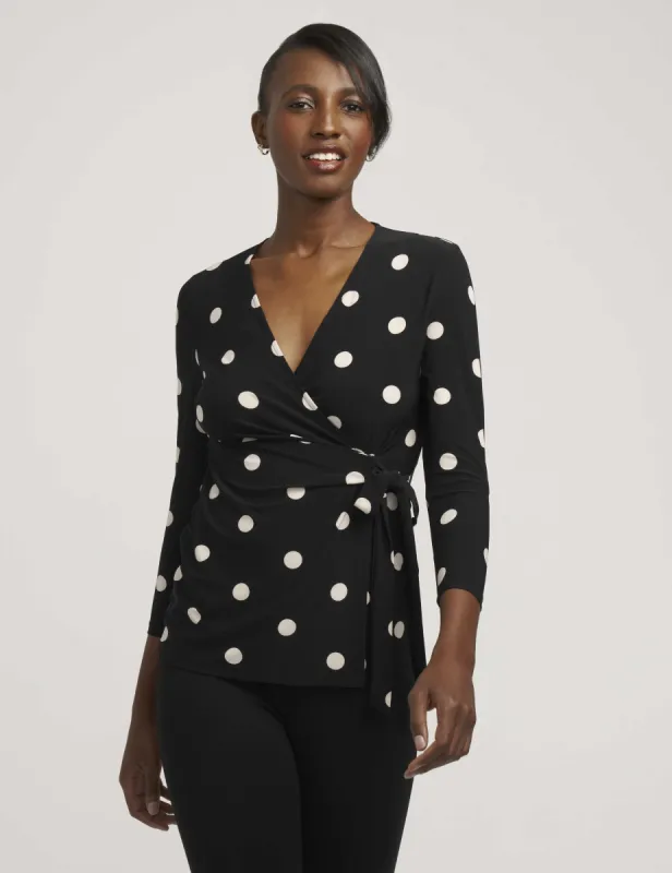 Printed Faux Wrap Top- Sale sold by Anne Klein