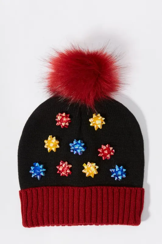 Tuque à imprimé Boucles de Noël avec pompon sold by Urban Planet