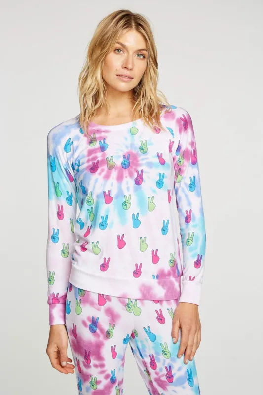 Tie Dye Peace Out Pullover sold by Chaser