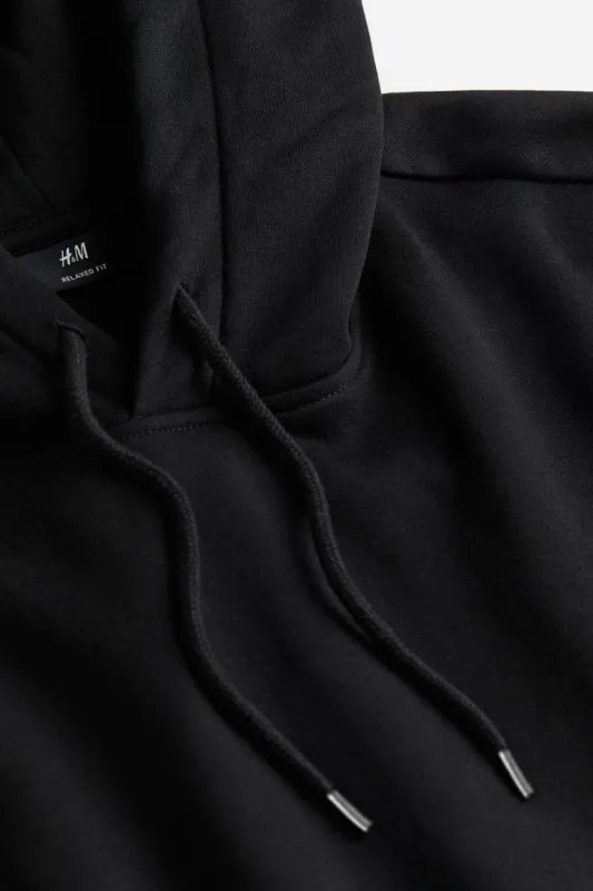 H & M - Loose Fit Hoodie - Black sold by H&M