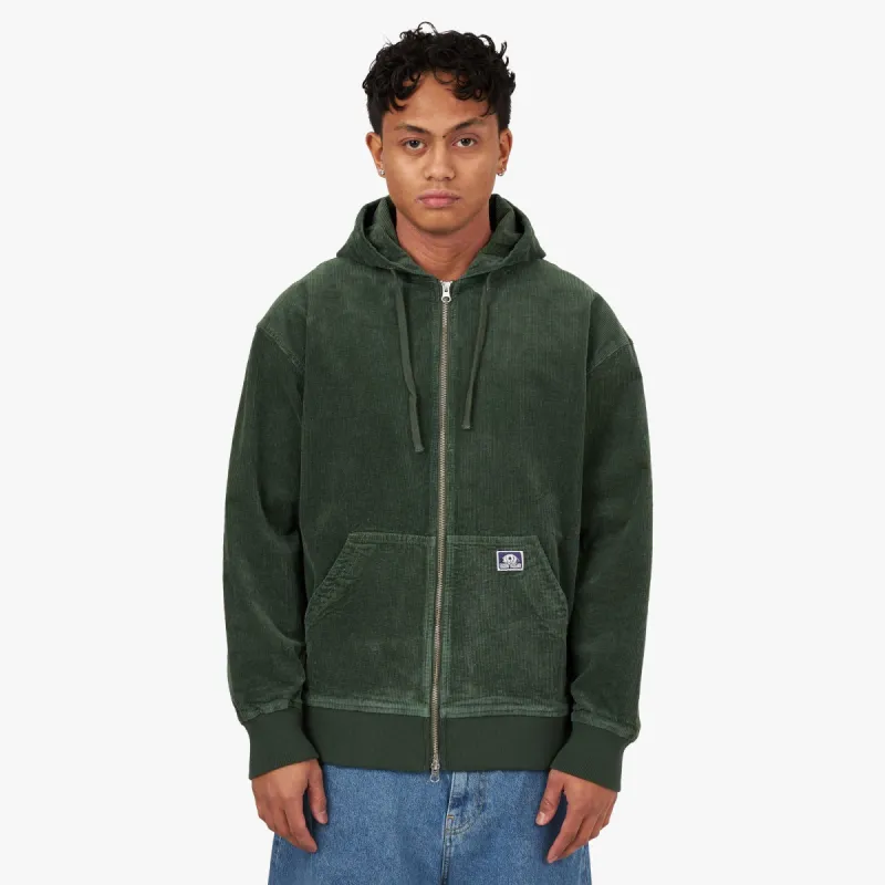 Livestock Fucking Awesome Corduroy Zip-Up Hoodie / Green