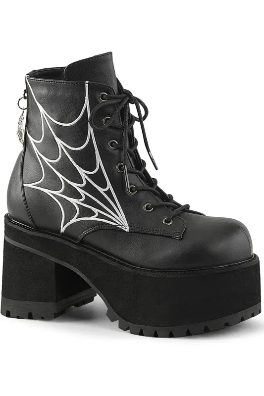 【Anyone more】Roach platform midi walker boots Demonia MORTE-312 Women's Gothic Thigh-High Platform Boots