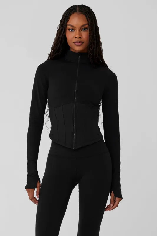 Airbrush Corset Full Zip Jacket - Black | Parallel