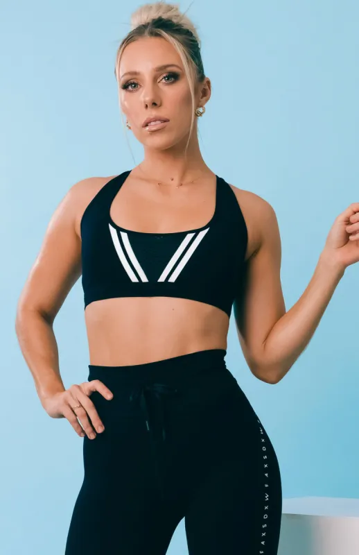 Dominate Sports Bra Black sold by White Fox Boutique
