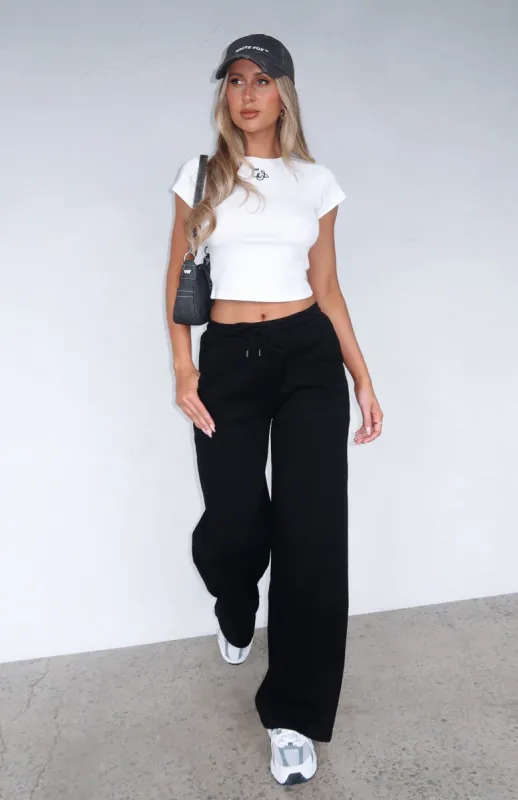 You'd Love It Here Wide Leg Sweatpants Black sold by White Fox Boutique