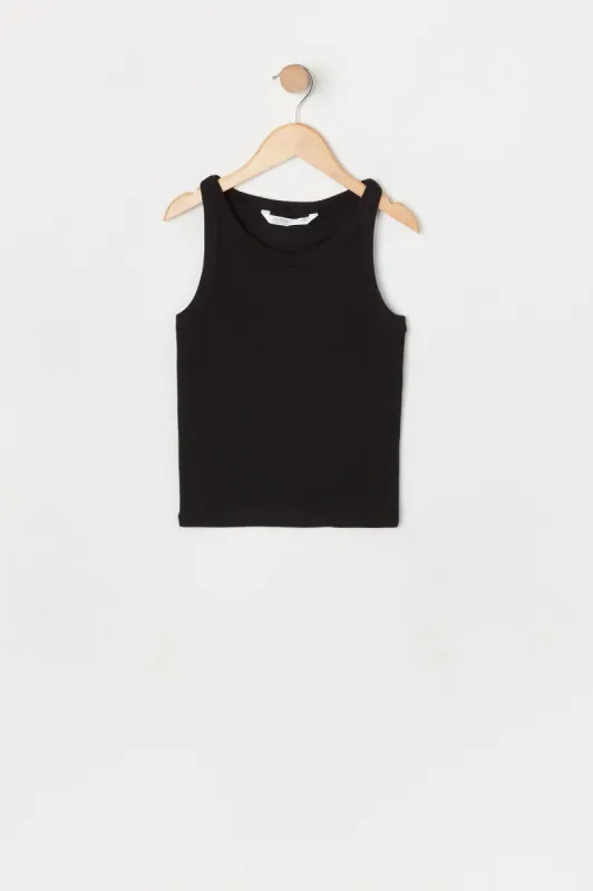 Girls Ribbed High Neck Tank sold by Urban Planet