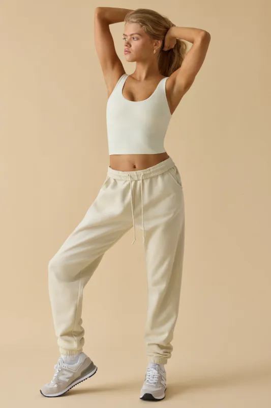 Petite Mid-Rise Joggers in Bone sold by Bo + Tee