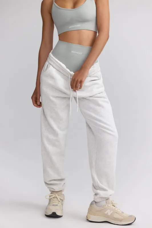 Petite Mid-Rise Joggers in Heather Grey sold by Oh Polly