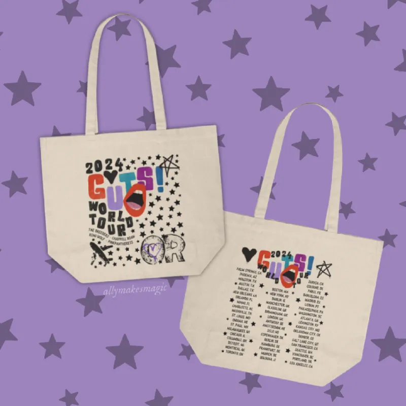 guts tour tote sold by Ally Makes Magic