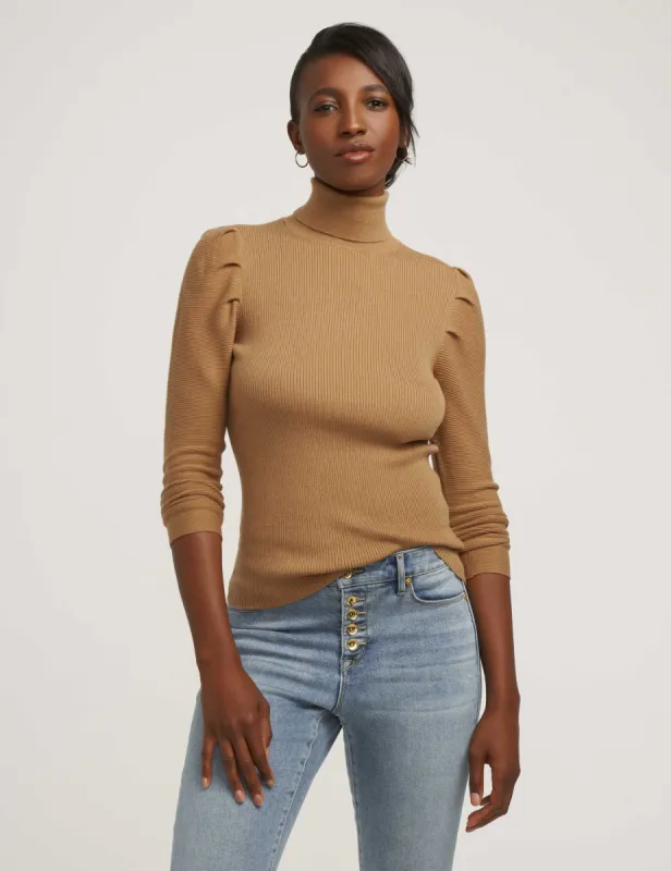 Ribbed Puff Shoulder Sweater- Sale sold by Anne Klein