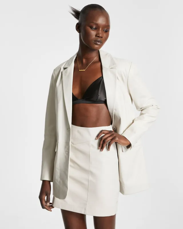 VIVIAN LEATHER BLAZER OFF WHITE sold by Ksubi