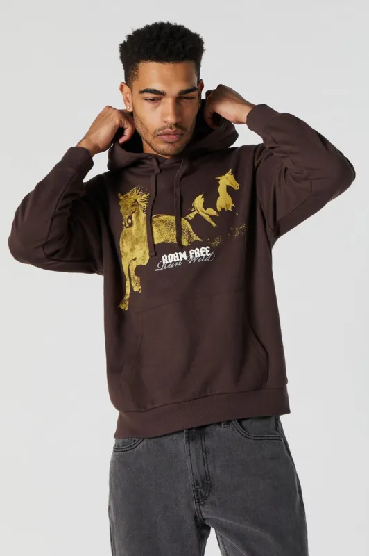 Roam Free Run Wild Graphic Hoodie sold by Urban Planet