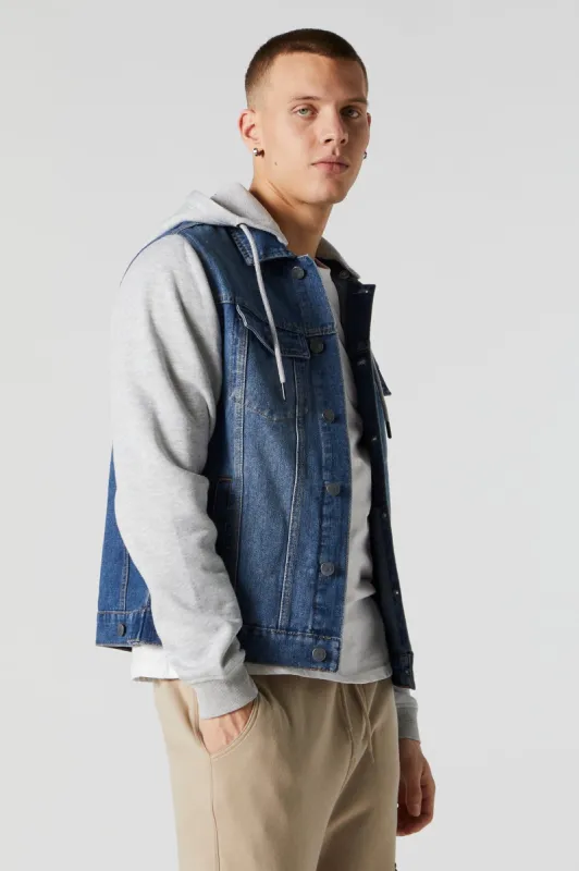 Fleece Lined Denim Jacket sold by Urban Planet