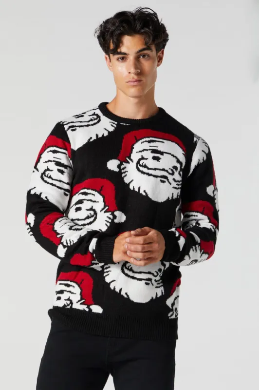 Chandail Hideux Noël en jersey jacquard à imprimé Père Noël sold by Urban Planet