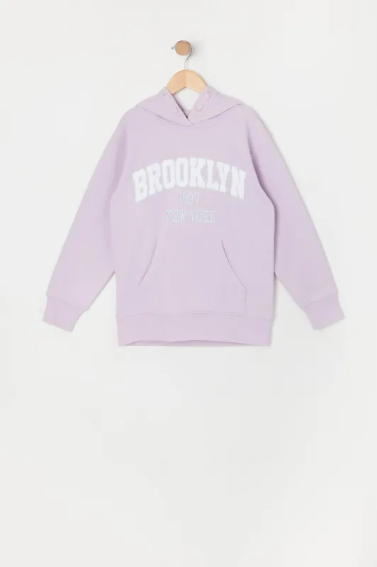 Girls Brooklyn Graphic Fleece Hoodie sold by Urban Planet