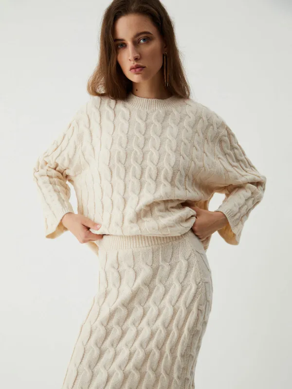 トップス TELOPLAN Seji Two-Piece Cable Knit Top TELOPLAN Seji Two-Piece Cable Knit Top