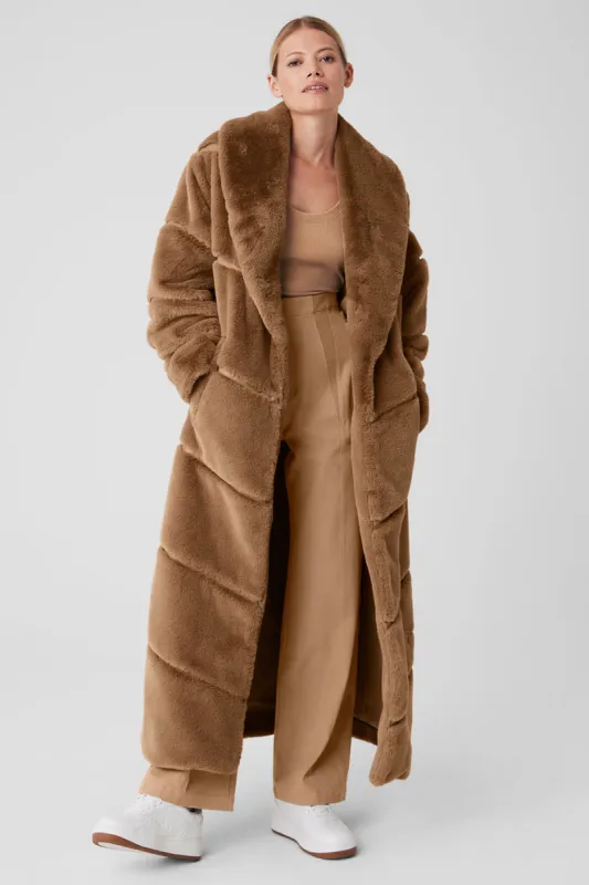 Faux Fur Cascade Jacket - Toasted Almond sold by Alo Yoga