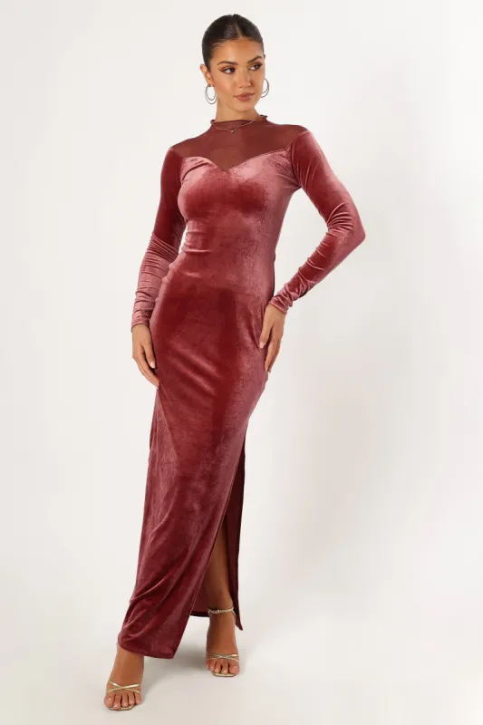 Jessica Long Sleeve Maxi Dress - Mauve sold by Petal & Pup
