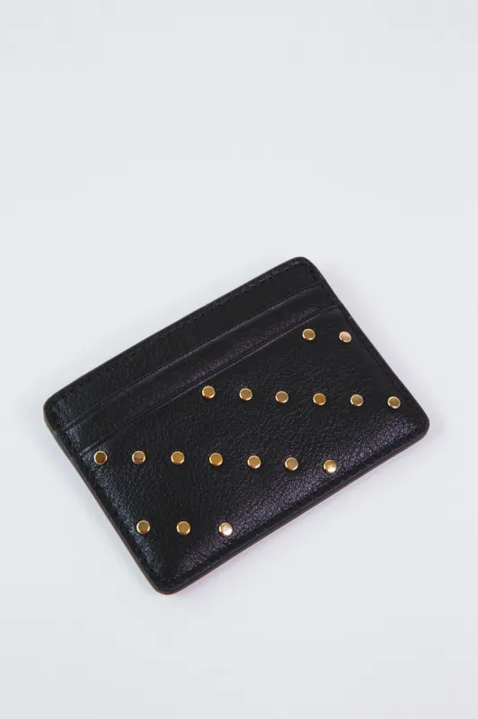 Steven Studded Card Case, Black | FOSSIL sold by North & Main Clothing Company