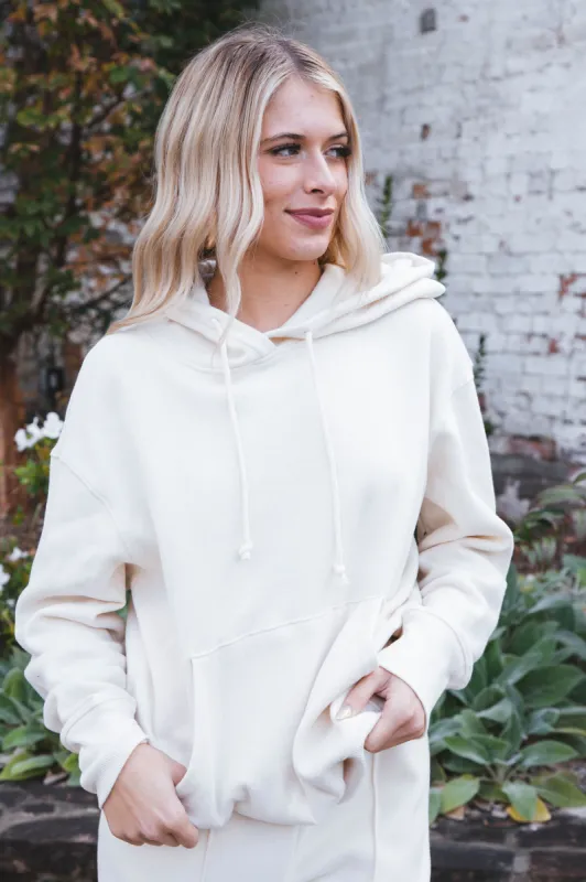 Amiri Long Sleeve Hooded Oversized Sweatshirt, Cream | Parallel