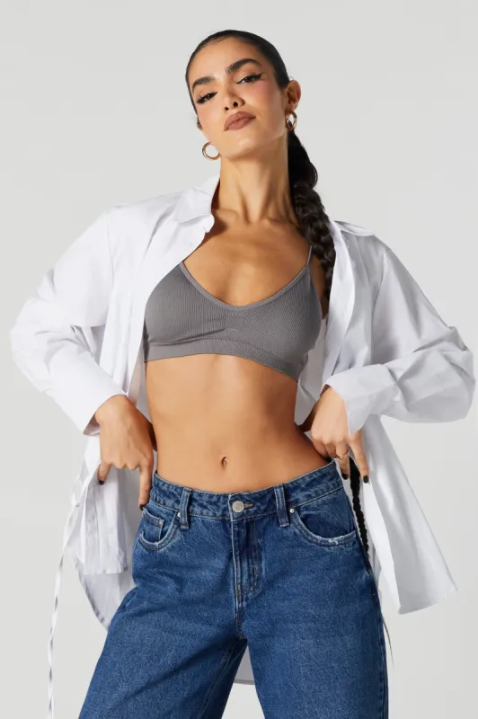 Seamless Ribbed V-Neck Bralette sold by Urban Planet