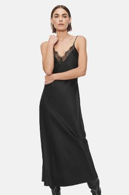 Katy Silk Slip Dress - Black sold by Anine Bing