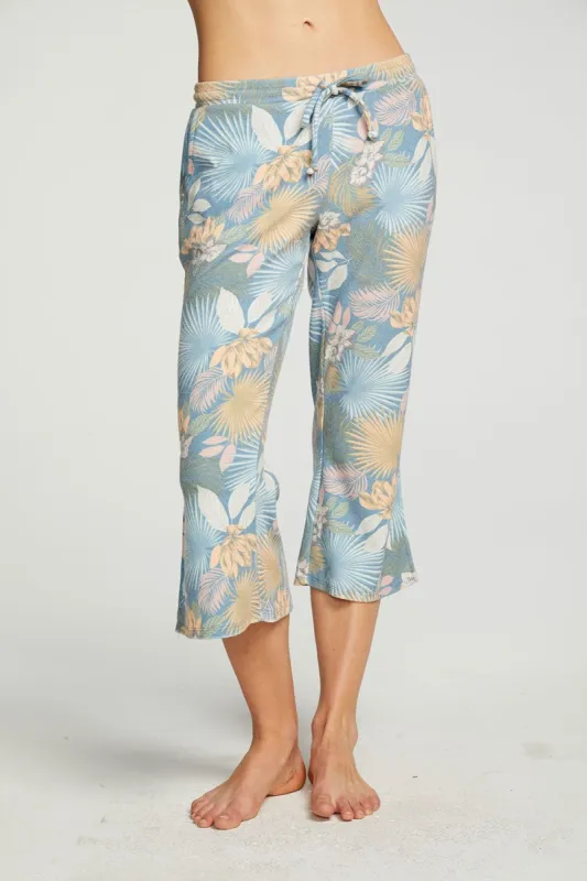 Terry Cloth Cropped Slit Side Kick Flare Lounge Pant sold by Chaser