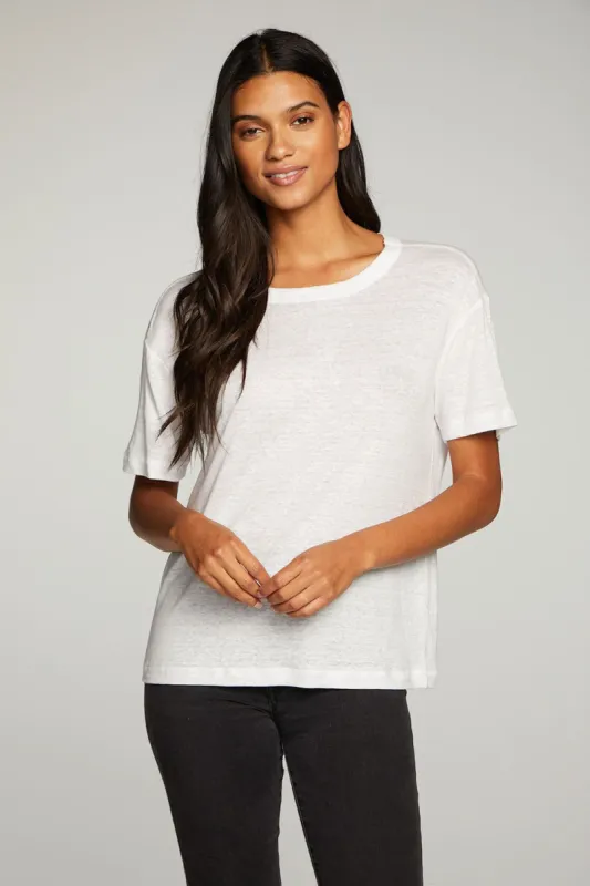 Linen Jersey Short Sleeve Crew Neck Easy Tee sold by Chaser
