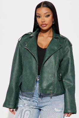 Krissy Garment Wash Moto Jacket - Hunter sold by Fashion Nova