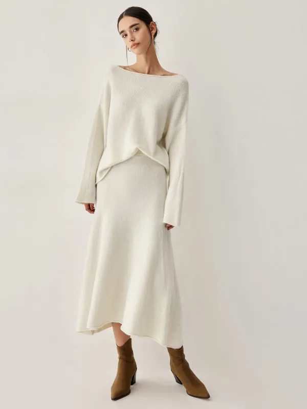 Oversized Sweater Two Piece Skirt Set sold by COMMENSE