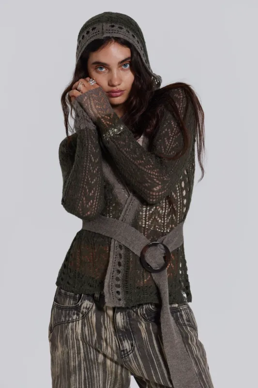 Kyra Hooded Knit Cardigan sold by Jaded London