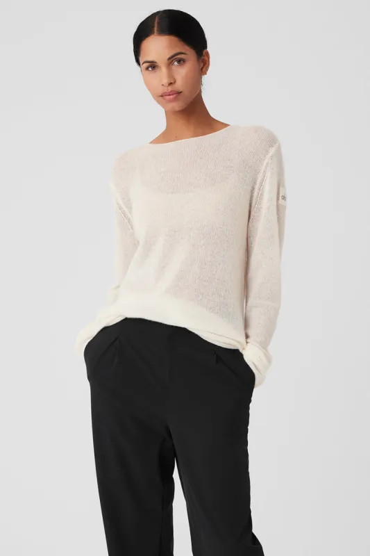Cashmere Reform Long Sleeve - Ivory sold by Alo Yoga