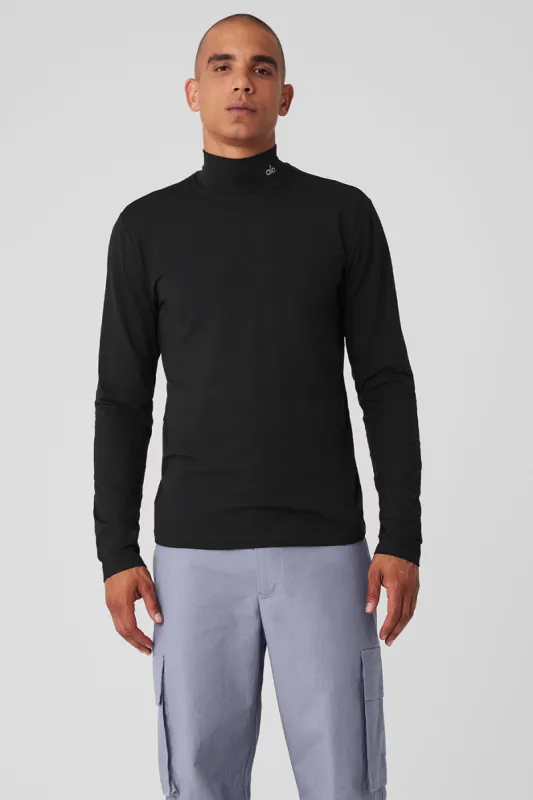 Conquer Reform Mock Neck Long Sleeve - Black sold by Alo Yoga