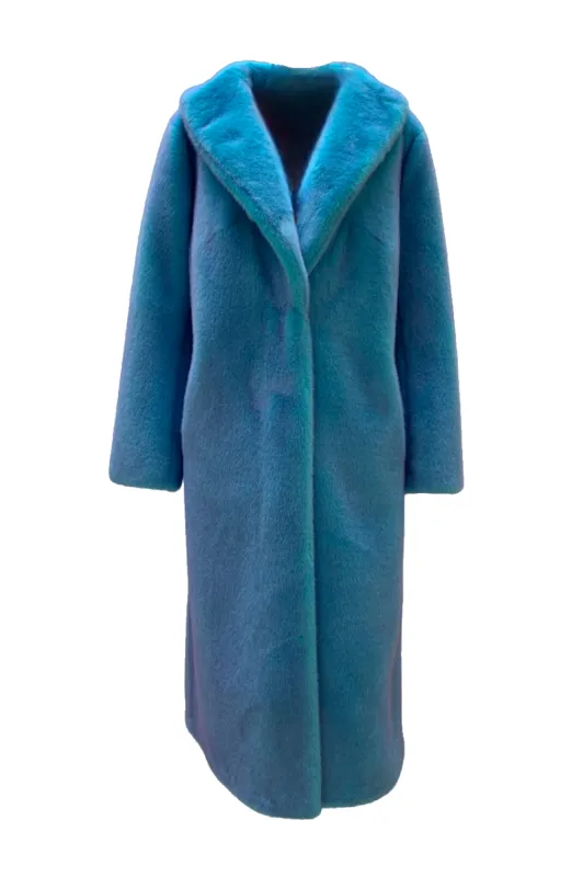 Julia Faux Fur Long Blue sold by Americandreams