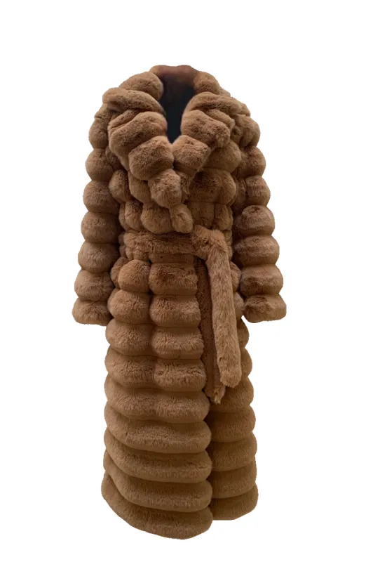 Maggie Faux Fur Long Brown sold by Americandreams