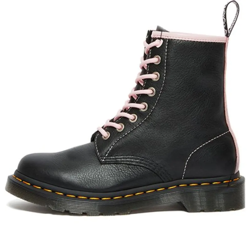 (WMNS) Dr. Martens 1460 Contrast Leather Lace Up Boots 'Black Pink' 27276001 sold by KicksCrew