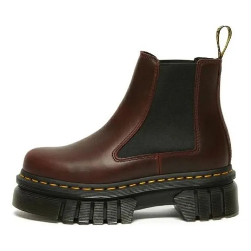Dr. Martens Audrick Brando Leather Platform Chelsea Boots 'Brown' 27820211 sold by KicksCrew