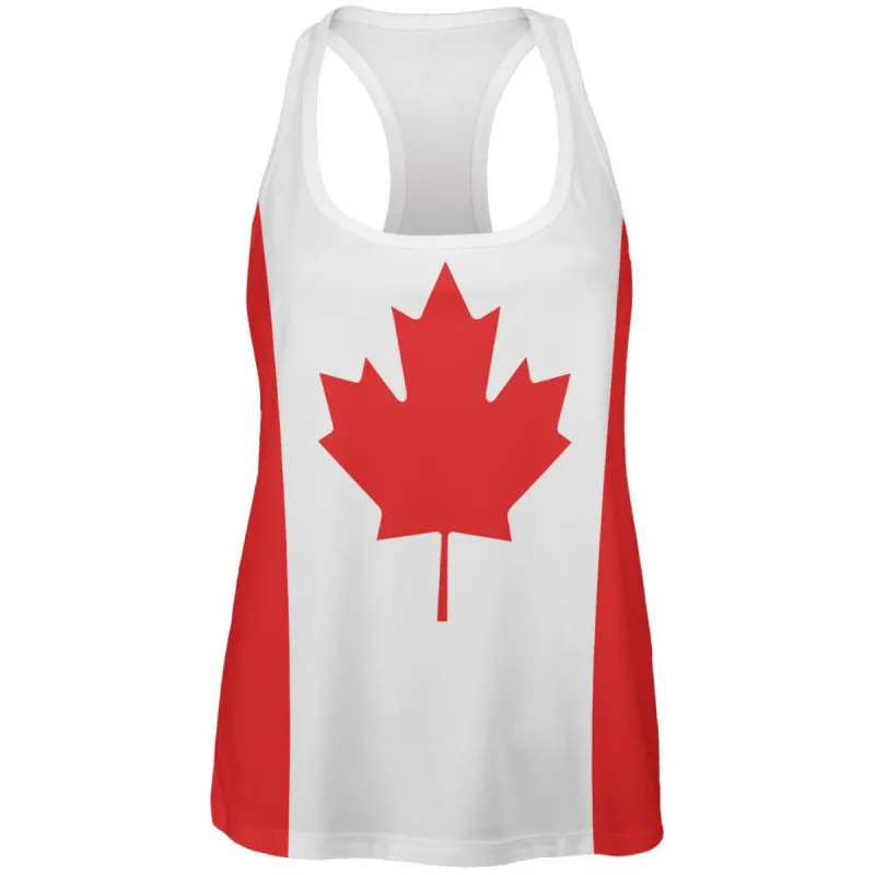 Canadian Canada Flag All Over Womens Work Out Tank Top sold by Old Glory