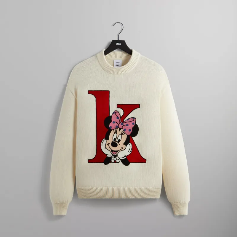 Disney | Kith for Mickey & Friends Minnie K Crewneck Sweater - Sandrift sold by Kith