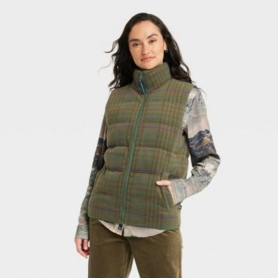 Houston White Adult Puffer Vest - Green Plaid XXL sold by Target