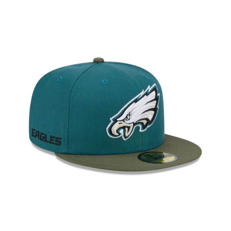 Philadelphia Eagles Olive Visor 59FIFTY Fitted Hat sold by New Era