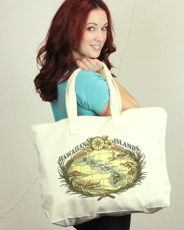 Hawaiian Islands Zip Tote sold by Malibu Shirts