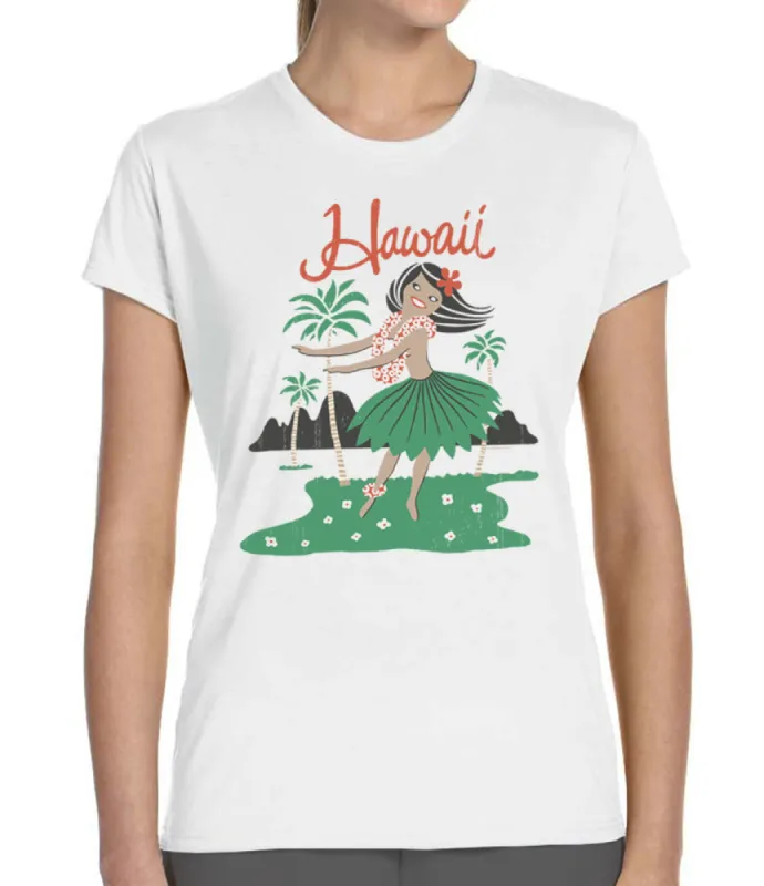 Retro Hula Girl Women's T-Shirt sold by Malibu Shirts