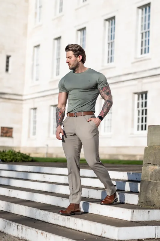 Father Sons Relaxed Formal Beige Stretch Pants - FSTR003 RELAXED sold by Father Sons