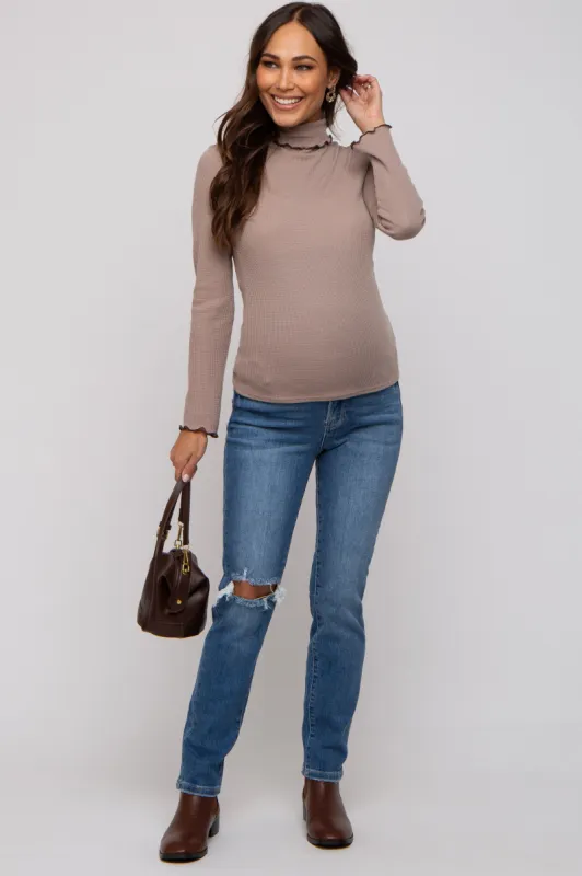 Blue Distressed Knee Skinny Maternity Jeans sold by Pinkblush
