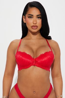 Showing Off Extreme Push Up Lace Bra - Red sold by Fashion Nova