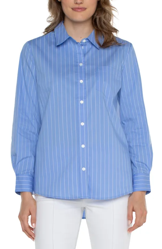 CLASSIC BUTTON FRONT POPLIN SHIRT sold by Liverpool Jeans Company