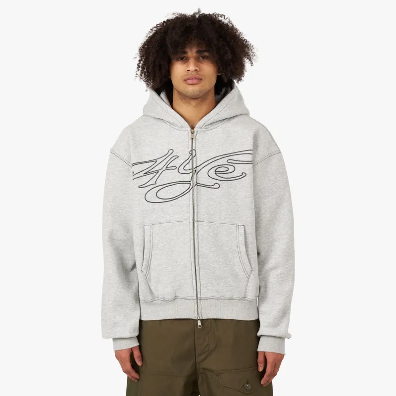 4YE Signature Logo Zip Hoodie Grey / Black | Parallel