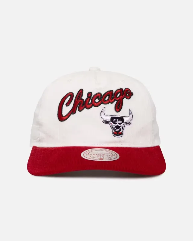 Mitchell & Ness Chicago Bulls History Origin Snapback White/Red sold by Culture Kings